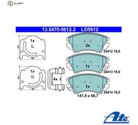 ATE Brake Pad Set 13.0470-5612.2 - Disc Brake, Fits Saab Opel Chevrolet Vauxhall