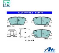 Brake pads 13.0470-5633.2 ATE for KIA HYUNDAI
