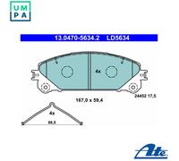 Brake pads 13.0470-5634.2 ATE for LEXUS TOYOTA