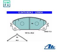 Brake pads 13.0470-5634.2 ATE for LEXUS TOYOTA