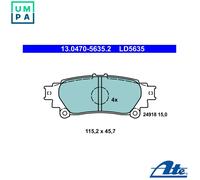 Brake pads 13.0470-5635.2 ATE for TOYOTA LEXUS