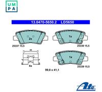 ATE 13.0470-5650.2 Brake pad set
