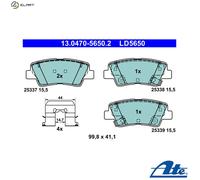 ATE 13.0470-5650.2 Brake pad set