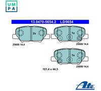 ATE 13.0470-5654.2 Brake pad set