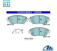 ATE 13.0470-5658.2 Brake pad set