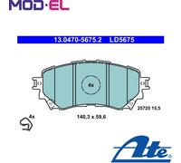 ATE 13.0470-5675.2 Brake pad set