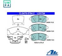ATE Brake Pad Set 13.0470-5794.2 - Ceramic Disc Pads for Mazda 2/Demio & Suzuki Swift/Baleno 1.3L