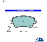 ATE 13.0470-5801.2 Brake pad set