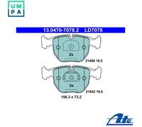 Brake pads 13.0470-7078.2 ATE for BMW 7 5 5 Touring X5 X3