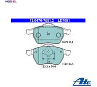 Fits ATE 13.0470-7081.2 Brake Pad Set, disc brake UK Stock