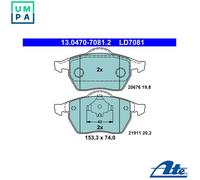 ATE Brake Pad Set Disc Brake 13.0470-7081.2 Fits VW Audi Skoda Seat UK Stock