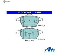 ATE Brake Pad Set Disc Brake 13.0470-7081.2 Fits VW Audi Skoda Seat UK Stock