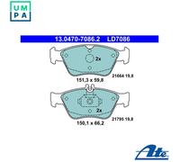 BRAKE PAD SET DISC BRAKE 13.0470-7086.2 FOR MERCEDES-BENZ C-CLASS/Break CLK 2.1L