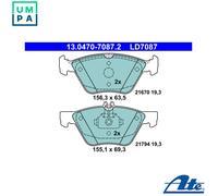 ATE Brake Pad Set 13.0470-7087.2 - Disc brake for Mercedes-Benz, Chrysler