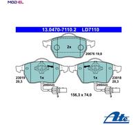 Fits ATE 13.0470-7110.2 Brake Pad Set, disc brake UK Stock