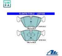 ATE Front Disc Brake Pad Set 13.0470-7155.2 for BMW