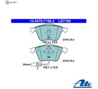 ATE Ceramic Brake pad set 13.0470-7166.2 incl. wear warning contact AUDI: A6 C5 Avant, Allroad C5, A6 C5 Saloon