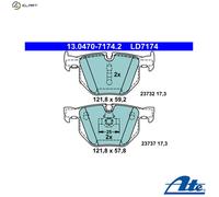 Brake pads 13.0470-7174.2 ATE for BMW 5 5 Touring 6 6 Convertible