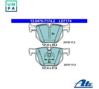 Brake pads 13.0470-7174.2 ATE for BMW 5 5 Touring 6 6 Convertible