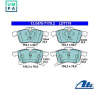 Brake pads 13.0470-7179.2 ATE for OPEL MERIVA A MPV ASTRA H Estate ASTRA H Van