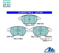 Brake pads 13.0470-7184.2 ATE for VW SEAT SKODA AUDI