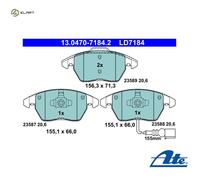 Brake pads 13.0470-7184.2 ATE for VW SEAT SKODA AUDI