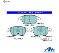 Brake pads 13.0470-7184.2 ATE for VW SEAT SKODA AUDI