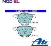 ATE Ceramic Brake pad set 13.0470-7188.2 not prepared for wear indicator, excl. wear warning contact VOLVO: XC90 I