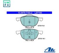 Brake pads 13.0470-7193.2 ATE for FORD MAZDA VOLVO