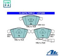 ATE Brake Pad Set 13.0470-7200.2 – Disc Brake for Audi, SEAT, Skoda, VW