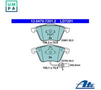 Brake pads 13.0470-7201.2 ATE for AUDI SEAT