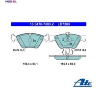 BRAKE PAD SET DISC BRAKE 13.0470-7203.2 FOR MERCEDES-BENZ M272.944/943 3.0L 6cyl