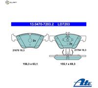 Brake pads 13.0470-7203.2 ATE for MERCEDES-BENZ E-CLASS S-CLASS E-CLASS T-Model