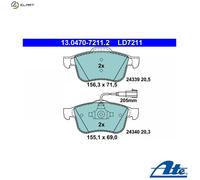 Brake pads 13.0470-7211.2 ATE for ALFA ROMEO 159 159 Sportwagon SPIDER
