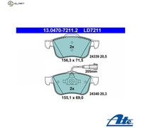 BRAKE PAD SET DISC BRAKE 13.0470-7211.2 FOR ALFA ROMEO 939 A6.000 1.9L 4cyl 159