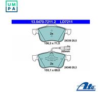 BRAKE PAD SET DISC BRAKE 13.0470-7211.2 FOR ALFA ROMEO 939 A6.000 1.9L 4cyl 159