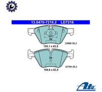 ATE Brake Pads 13.0470-7216.2 – for BMW 3 Series, 3 Touring, X1, Z4 Roadster, Coupe