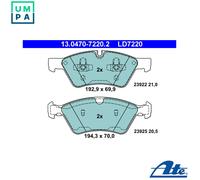 ATE Brake pad set 13.0470-7220.2 - for Mercedes-Benz R-Class, GL-Class, E-Class, M-Class