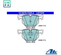 Brake pads 13.0470-7225.2 ATE for BMW 3 Touring 3 3 Convertible 3 Coupe X1