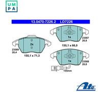 Brake pads 13.0470-7226.2 ATE for AUDI TT TT Roadster A1 A1 Sportback