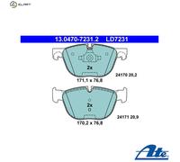 ATE Ceramic Brake pad set 13.0470-7231.2 prepared for wear indicator, excl. wear warning contact BMW: X6, X5