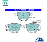 BRAKE PAD SET DISC BRAKE 13.0470-7236.2 FOR VW CALIFORNIA/T5/Camper/T6 2.0L 4cyl