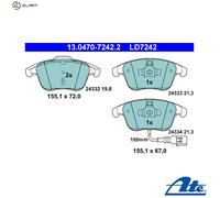 Brake pads 13.0470-7242.2 ATE for SEAT VW AUDI