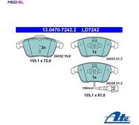 Brake pads 13.0470-7242.2 ATE for SEAT VW AUDI