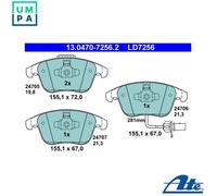 Brake pads 13.0470-7256.2 ATE for AUDI A5 A5 Sportback A5 Convertible A4 B8