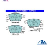Brake pads 13.0470-7256.2 ATE for AUDI A5 A5 Sportback A5 Convertible A4 B8