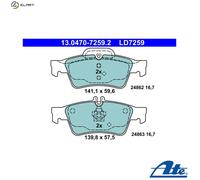 ATE Brake Pad Set 13.0470-7259.2 Ceramic for Mercedes-Benz CLS S-Class E-Class SL (C218/C219/X218)