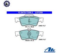 ATE Brake Pad Set 13.0470-7259.2 Ceramic for Mercedes-Benz CLS S-Class E-Class SL (C218/C219/X218)