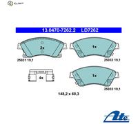 Fits ATE 13.0470-7262.2 Brake Pad Set, disc brake DE stock