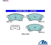 Fits ATE 13.0470-7262.2 Brake Pad Set, disc brake DE stock